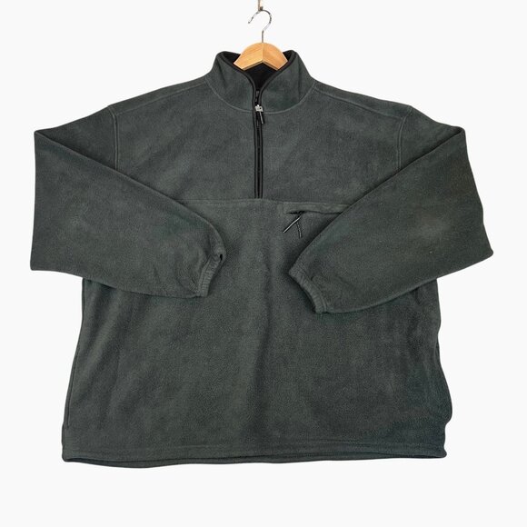 Prospirit Mens 2XL Pullover Green Thick Fleece Half Zip Outdoor Hiking Jacket - Picture 3 of 12